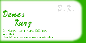 denes kurz business card